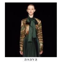ราคา asava ss24 Tie dye Printed Bow Blouse เสื้อผู้หญิง แต่งผูกคอ คอวี แขนยาวแต่งกระดุม ผ้าลายมัดย้อม (21579379895)
