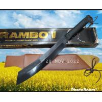 ราคา มีด อุปกรณ์เดินป่า มีดแรมโบ้ 4 RAMBO lV ดำลาย ยาว 56cm พร้อมชองหนังน้ำตาล มีดอเนกประสงค์ เหมาะกับการเดินป่า แคมปิ้ง สีนค้าพร้อมส่ง (21473775043)