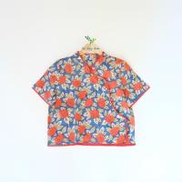 ราคา เสื้อผ้าฝ้ายอินเดีย คอจีน แขนสั้น ผ้าคอตตอนอินเดีย พิมพ์ลายด้วยบล็อกไม้จากอินเดีย (21320585606)