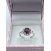 ราคา แหวนพลอยโกเมนแท้ การ์ เนต เงิน แท้ 925 เคลือบ ทอง ค ำ ขาว (11764461063)