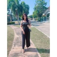 ราคา จั้มสูทสาวอวบซิปหน้า อก 38 44 ผ้าวูลเวฟ แต่งผ้ามุ้งลายจุด ทรงสวย jumpsuit plussize (21158543312)