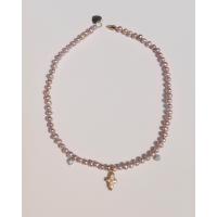 ราคา Valleydarley สร้อยคอ Knotted Rose pink pearl Silver n Golden Necklace (21462621533)
