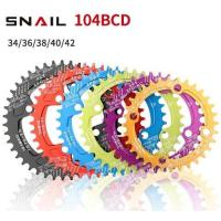 ราคา ใบจาน Snail BCD104 ขนาด 34 36 38 40 42 T ใบจานจักรยาน ใบจานเดี่ย่ว อะไหล่จักรยาน (18490285499)