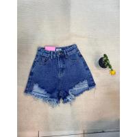 ราคา กางเกงยีนส์ ขาสั้นเอวสูงแต่งขาดผ้าไม่ยืดงานป้าย (16758211412)