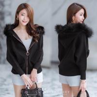 ราคา เสื้อคลุมมีฮู้ดขนเฟอร์ถอดออกได้ (19620974227)