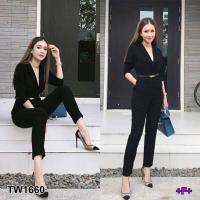 ราคา ME1660 Jumpsuit จั้มสูทขายาวคอปกเชิ้ต ดูลุคเรียบหรู สีพื้นผ้าซ่าร่า ทรงสวย มีซิปหลัง ใส่ออกมาสวยเริศ เป๊ะทุกสิ่ง ลุคนี้บอกเลยว่า เป็นสาวทันสมัยมากๆ ต้องมีเลย ห้ามพลาดค่า งานดีงานสวยต้องจัดแล้วค่าาา (1