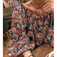 ราคา เสื้อตุ๊กตาทรงหลวมกระดูกไหปลาร้าคอกลมปาดไหล่ผู้หญิงแบบใหม่ฤดูใบไม้ผลิและฤดูใบไม้ร่วงเสื้อเชิ้ตลายดอกแขนบิชอปสไตล์ฝรั่งเศสแนววินเทจใส่ทำงาน (21533524921)