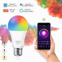 ราคา หลอดไฟ LED Xiaomi WiFi สมาร์ทหลอดไฟ LED หลอดไฟอัจฉริยะแบบหรี่แสงได้ หลอดไฟสี RGBCW ลดแสงอัจฉริยะด้วยรีโมทคอนโทรล Tuya Alexa Google Home App (21585548884)