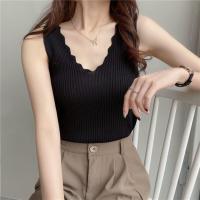 ราคา ส่งไว สต็อกไทย เสื้อกล้ามไหมพรมยืด รุ่นคอหยัก7 สีพื้น (9442386938)