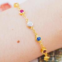 ราคา พร้อมส่ง สร้อยข้อมือนพเก้า เพชรแท้ ทองคำแท้9K ทอง37 5 เพชรแท้น้ำ100 เบลเยี่ยมคัต 9KPBG5 (21557681755)