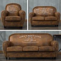 ราคา โซฟาวินเทจสไตล์ยุโรปผ้าหนังแบบพักผ่อนสบายๆสำหรับสองคนโรงแรมร้านกาแฟบาร์ห้องนั่งเล่นร้านเสื้อผ้าโซฟาร้าน (15825158971)