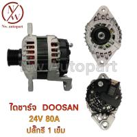 ราคา ไดชาร์จ DOOSAN 24V 80A ปลั๊กรี 1 เข็ม (12324350685)