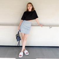 ราคา SLAY Lyla Tweet Chanel Skirt กระโปรงทรงเอผ้าทวีตชาแนล ซับในทั้งตัว เฉพาะกระโปรง (21438553072)