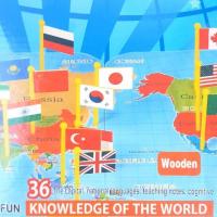 ราคา แผนที่โลก พร้อมธงชาติ เกมปักแผนที่ Map of the World Nation Flag กระดานไม้แผนที่โลก พร้อมธงชาติ 36 ประเทศ (21429743863)