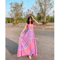 ราคา เดรสยาวผ้ามัดย้อมสีพาสเทล (21404994393)