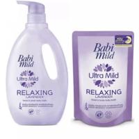 ราคา 1แถม1 Babi Mild ผลิตภัณฑ์สบู่เหลว เบบี้มายด์ อัลตร้ามายค์ เฮดแอนด์ บอดี้ ขนาด 850 มล ฟรีถุงเติม 380 มล 1ถุง ขวด ถุง (21358384602)