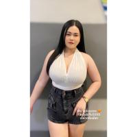 ราคา เสื้อสาวอวบ คล้องคอ ผ้าเรย่อน โชว์หลัง เซ็กซี่ (20528883205)