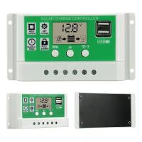 ราคา 10 20 30 40 50A Solar Charger Controller 12V 24V PWM LCD Display Dual USB Port Solar Panel Battery Regulator with Circuit Protection Over Load Protection (21472813227)
