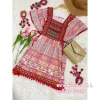 ราคา ชุดเดรสพื้นเมือง มินิเดรสสั้น ชุดดอย ชุดชาวเขา ใส่เที่ยวเหนือ (21549717445)