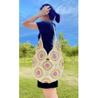 ราคา กระเป๋าถักโครเชท์ handmade bag มีกระเป๋าซิปซ่อนและซับใน (20273038725)