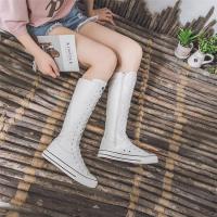 ราคา รองเท้าบูทข้อสูงเข้าได้กับทุกชุดสนีกเกอร์รองเท้าผ้าใบทรงยาวสำหรับผู้หญิงรองเท้าบูทสีขาวสำหรับสาวอ่อนโยนสำหรับผู้ชายคู่รักไซส์ใหญ่แฟชั่นเสริมส้นด้านในแบบลำลอง (20479437440)