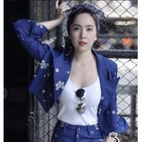 ราคา เสื้อ แจ็ต เก็ต ทรงครอปผ้ายีนส์ แขนระบาย (21331699387)