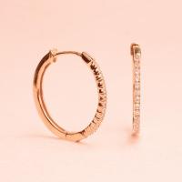 ราคา Grace Fine Jewelry ต่างหูห่วงทองแท้ 9K White Sapphire big size (13196445661)