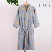 ราคา ชุดคลุมอาบน้ำสไตล์จีนแบบใหม่สำหรับผู้ใหญ่ชุดคลุมนอนผ้าสาลูผ้าฝ้ายแท้ไซส์ใหญ่สำหรับผู้หญิงชุดนอนผู้ชายชุดคลุมอาบน้ำชุดคลุมอาบน้ำซับน้ำสามารถสวมใส่ได้ (19979963335)