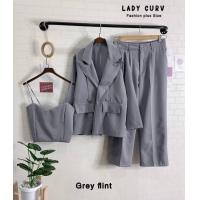 ราคา ชุดสูท 3 ชิ้น เสื้อคลุม สายเดี่ยว กางเกงขายาว ชุดทำงานสาวอวบ งานเซ็ตบิ๊กไซต์ plussize (20648437965)