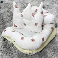 ราคา ที่นอนเด็กทารกแรกเกิด ฟรีหมอนหลุม1ใบ แถมหมอนข้างกันสะดุ้ง2ใบที่นอนแบบพกพา (20614577775)