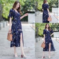 ราคา มินิเดรสก้านแก้ว อกไขว้ ผ้าไหมอิตาลี่ 100D (21447655132)
