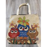 ราคา ถุงผ้าใหญ่ลายนกฮูก ผ้าหนามีซิปและซับใน (21500270223)