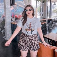 ราคา ห้องผ้าน้องตู่ ชุดสาวอวบ เซทเสื้อสกรีนกางเกงลายเสือ 4273 (21639778121)