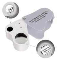 ราคา กล้องส่องพระ แว่นส่องพระ แว่นขยาย มีไฟ LED มีสองเลนส์ กำลังขยาย 30X และ 60X (527910515)