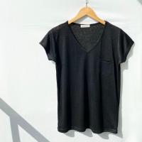 ราคา เสื้อยืดคอวีมีกระเป๋า เนื้อผ้าสลาฟ อก 36 ยาว 24 (19941624093)