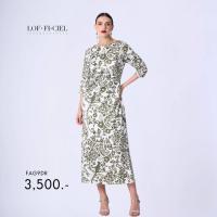 ราคา LOFFICIEL เดรสยาว กรีน ไชนีส พอซเลนด์ คอปาด ทรงตรง สีเขียว FAG9DR (21608957610)