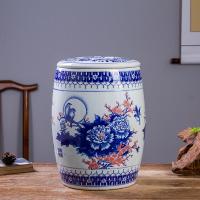 ราคา ถังข้าวจิ่งเต๋อเจิ้นถังใส่ข้าว25กก 30กก 50กก ฝาเรียบพร้อมฝาปิดโถเก็บของเซรามิกถังหมักเนื้อผักดองถังใส่น้ำ (6757590369)