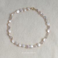 ราคา 18k gold plated Bloomsnoon สร้อยคอมุก Coin Pearls Necklace (21449804512)