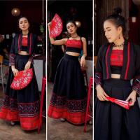 ราคา ชุดไทยล้านนา ขายแยกชิ้น ผ้าฝ้ายไทยล้านนา สีขาว สีดำ สินค้าขายดี (21224242372)