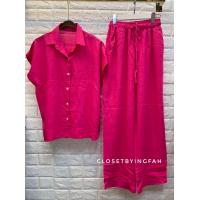 ราคา linen shirt set ชุดเซ็ตลินิน ชุดเซตลินินขายาว เสื้อลินิน กางเกงลินิผ้าลินิน สีหวานอย่างดี (21609198939)