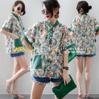 ราคา 3561 MondLune เสื้อเบลาส์คอจีน แขนสั้น เจาะกระดุมโปโล มีกระเป๋าเฉียงหน้า ผ้าคอตต้อนเกาหลี ลายดอกไม้ ผ้าดี ใส่สยาย (20357832335)