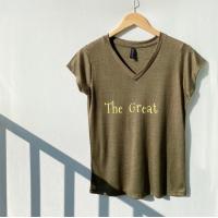 ราคา เสื้อยืด คอวี ผ้าสลาฟ อก 36 ยาว 24 (20367745663)