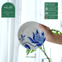 ราคา 7 Crops blue white ceramic hand painted plate จาน ขนม อาหาร 7นิ้ว เซรามิค วาดมือ งานส่งออก เข้าไมครเวฟได้ มีให้เลือก 4 ลาย (12208550452)