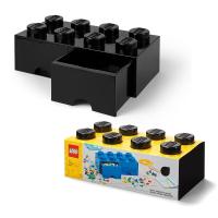 ราคา กล่องลิ้นชักเลโก้ กล่องใส่เลโก้ กล่องเก็บของ LEGO Brick Drawer 8 สีดำ Black 50x25x18 cm (18294771366)