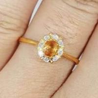 ราคา แหวนทองแท้เพชรพลอยแท้พลอยบุษราคัมเล็ก (6682098791)