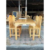 ราคา โต๊ะทานข้าว โต๊ะอาหาร โต๊ะไม้ เก้าอี้ไม้ โต๊ะ โต๊ะไม้สน ชุดอาหาร โต๊ะ4ที่นั่ง (17730619262)
