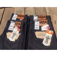 ราคา กางเกงยีนส์ HARA สีมิดไนท์กระบอกใหญ่ ตะเข็บเทา (21543396956)