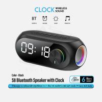 ราคา S8 Bluetooth Speaker with Alarm Clock ลำโพงบลูทูธ พร้อมนาฬิกาปลุกดิจิตอล 2 in 1 และแสงไฟ RGB รองรับ TF Card Aux Audio Qoomart (21638853287)