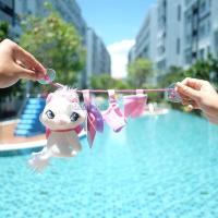 ราคา ตุ๊กตา Marie แมว มารี บนราวตากผ้า จุ๊บกระจก 4 5นิ้ว (20537154996)