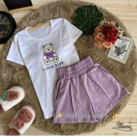 ราคา ชุดเซ็ท 2ชิ้น งานน่ารัก เสื้อยืดเข้ารูปเต็มตัว ผ้าคอตตอนนิ่ม คอกลม สกีนลายน่ารัก กางเกงขาสั้น ผ้ามูลเวพ ผ้านิ่มใส่สบาย สีสันสดใส มีกระเป๋าข้าง ตีกลีบหน้า ขอบเอวสม็อค ขนาด อก 32 36 ขนาด เอว 24 29 ก่อนส